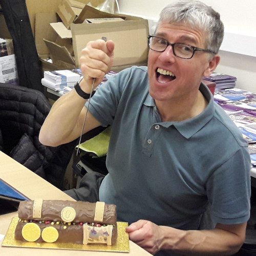 A trustee with a cake thumbnail