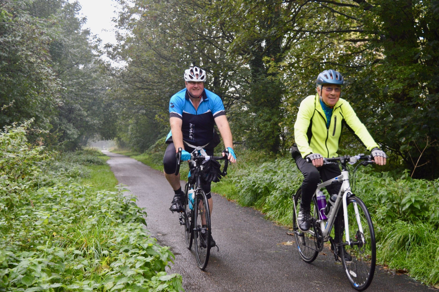 Cycling through woods