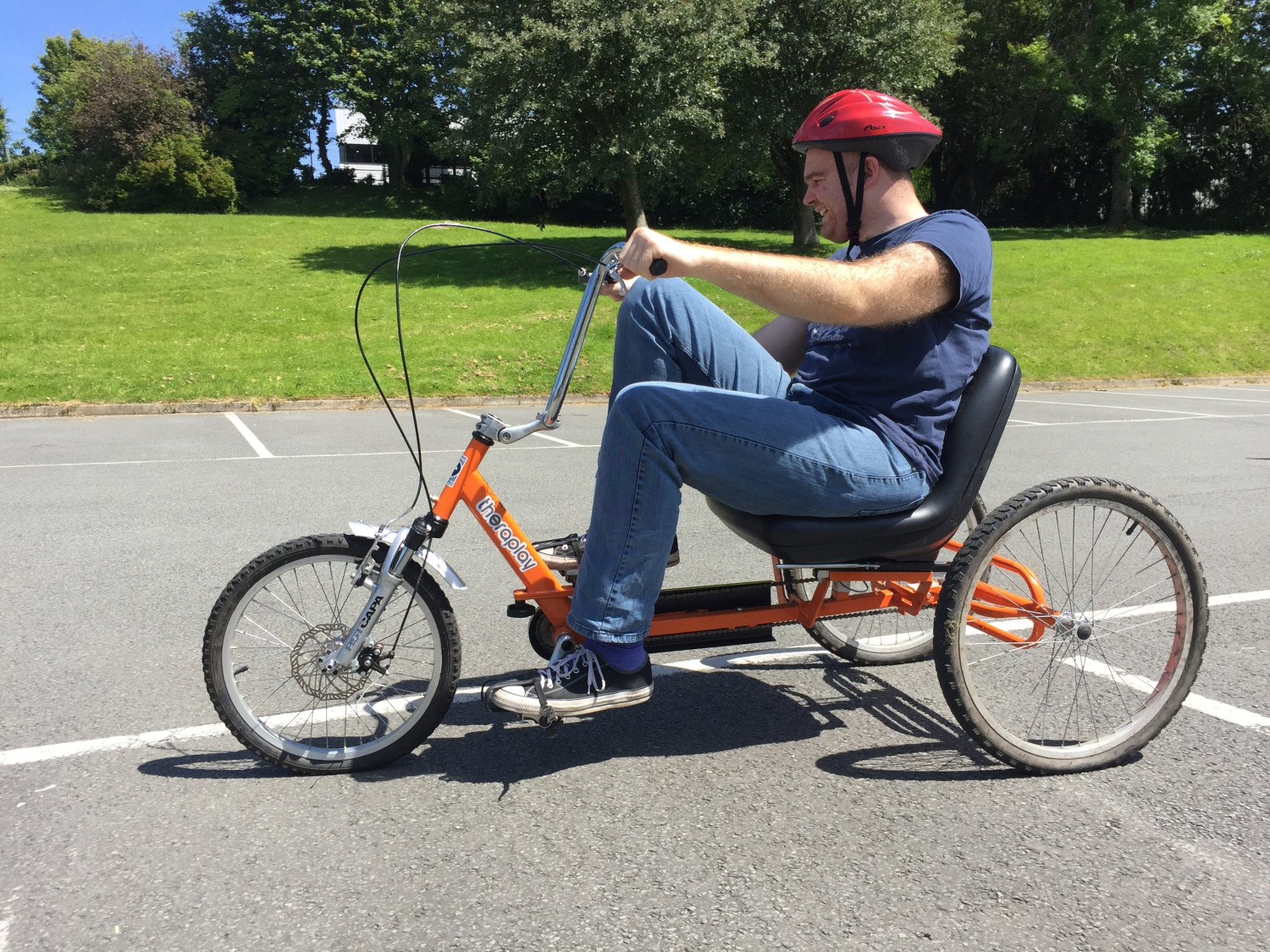 Riding an adapted cycle