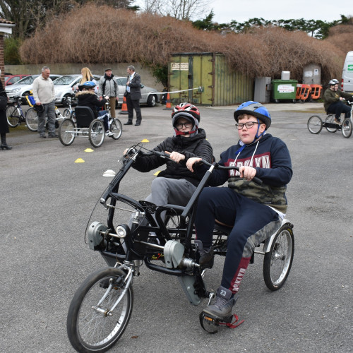 Riding an adapted bike thumbnail