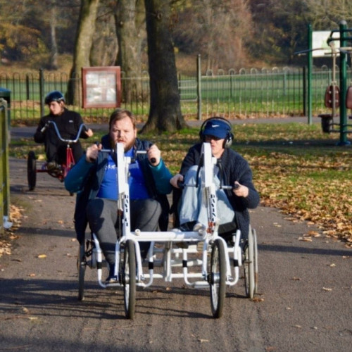 Adapted bike ride in park thumbnail