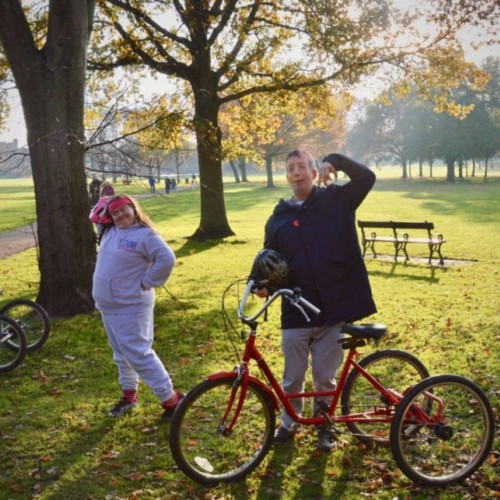 Rest from cycling in park thumbnail