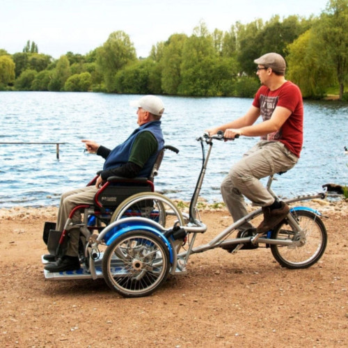 Riding bike along lake thumbnail