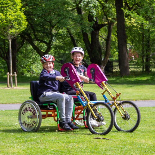 Adapted bikes in park thumbnail
